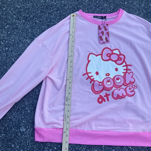 Hello kitty x SHEIN CROP-TOP Pullover new xl womens pink - Picture 8 of 8